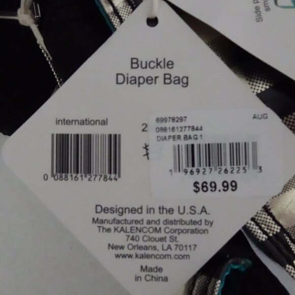 Kalencom Baby Diaper Bag Infant Black Gold + Bottle Bag Zip Pouch Changing Pad - Picture 11 of 13